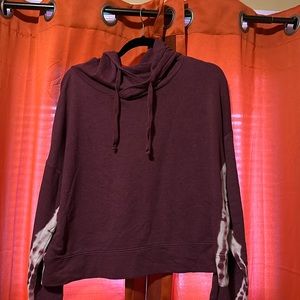 Lounge life crop hoodie  cranberry